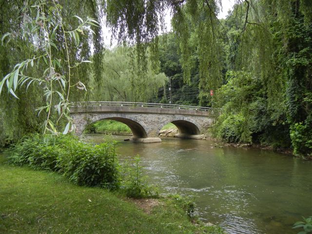 Picture of a bridge over the Little Lehigh Creek, for a blog post on "Where Does My Drinking Water Come From?". 