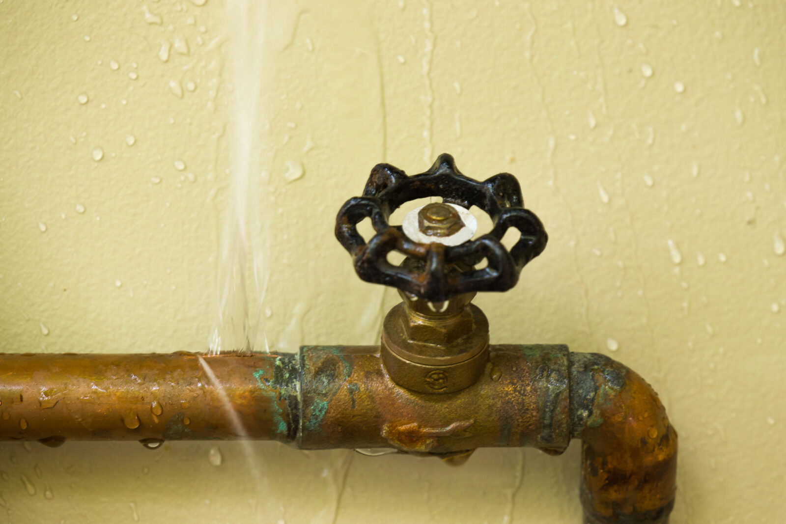 An image of a burst pipe, for an LCA blog post on protecting against frozen pipes and water meters.