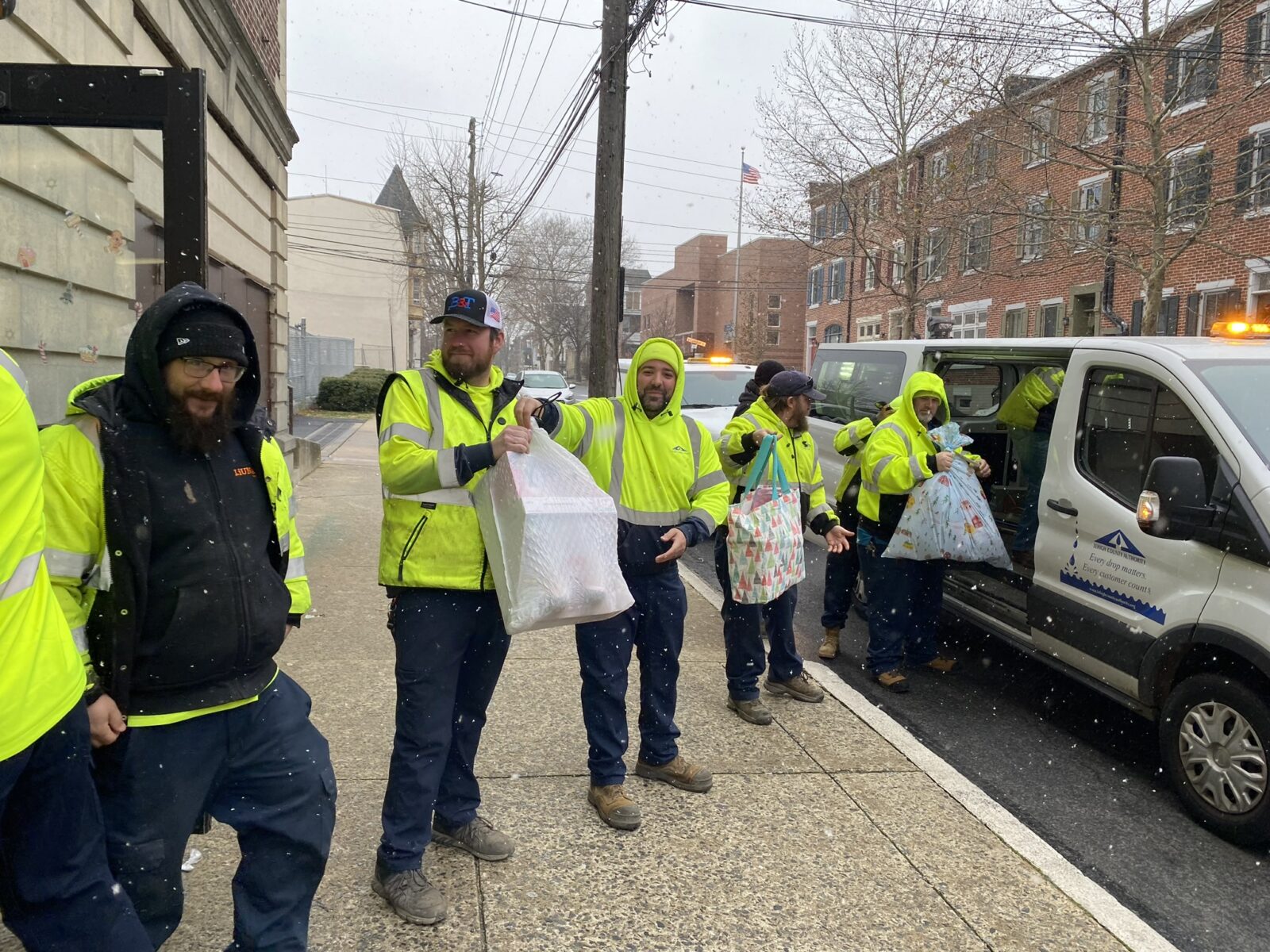 Snowflakes were falling on Dec. 18 as the LCA elves delivered gifts to the Salvation Army in Allentown for their Angel Tree Program.